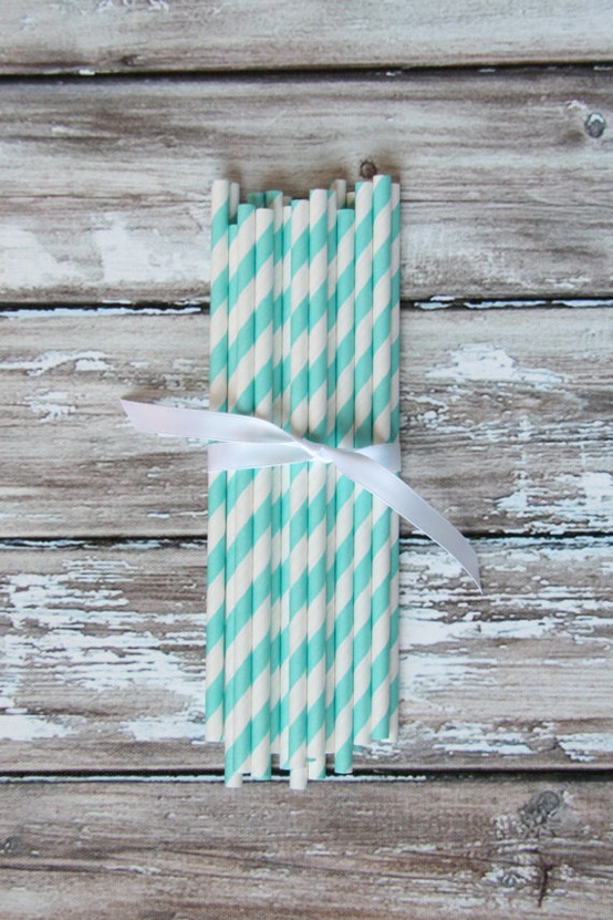 Blue Organic Paper Straws